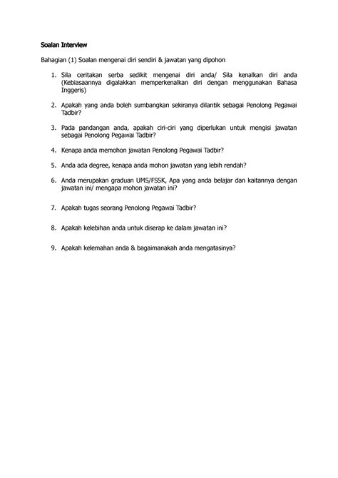 Soalan Dan Jawapan Interview Cikgu Image