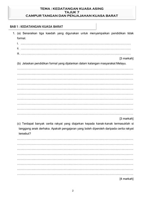 Soalan Kbat Sejarah Tingkatan 4 Bab 3 Image