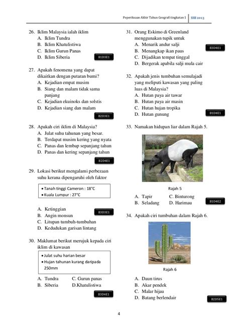 Soalan Peperiksaan Awal Tahun Geografi Tingkatan 1 Image